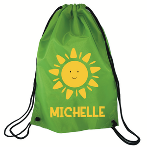 Personalised Swim Bag NZ Green Sun Design