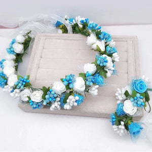 Blue floral halo