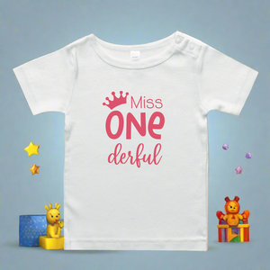 Miss Onederful T-shirt or Onesie - Pink