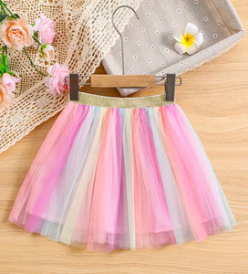 Rainbow Tutu with Gold waistband