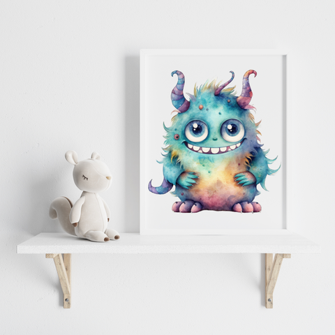 Bedroom Print colourful monster