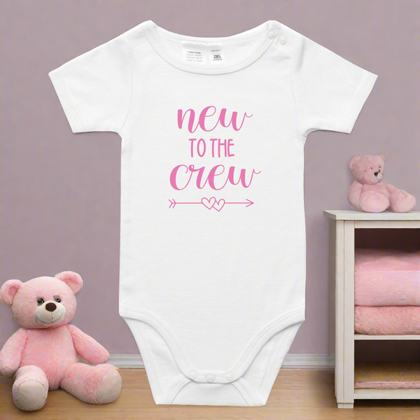 New to the Crew Onesie - Blue, Pink Black or White