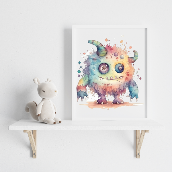 Bedroom Print colourful monster
