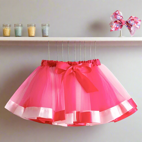 Pinksliciois tutu and matching hair bow 