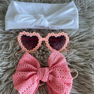 Apricot sunglasses and headband set