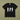 Black t-shirt with white silhouettes of three men on a beige background