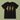 A black short-sleeve crewneck t-shirt featuring a gold glitter-textured graphic of three dancing women on the front, displayed flat against a solid sage green background.