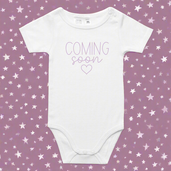 Coming soon onesie purple