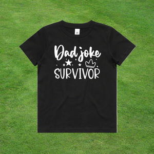 Dad Joke Survivor Black T Shirt