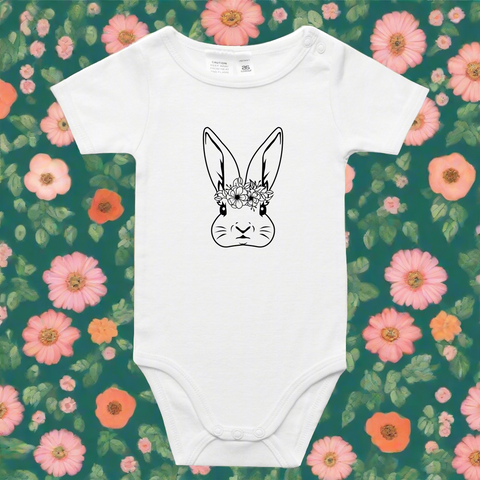 Floral rabbit onesie