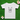 White t-shirt with a black bunny design on a green surface with Easter eggs.