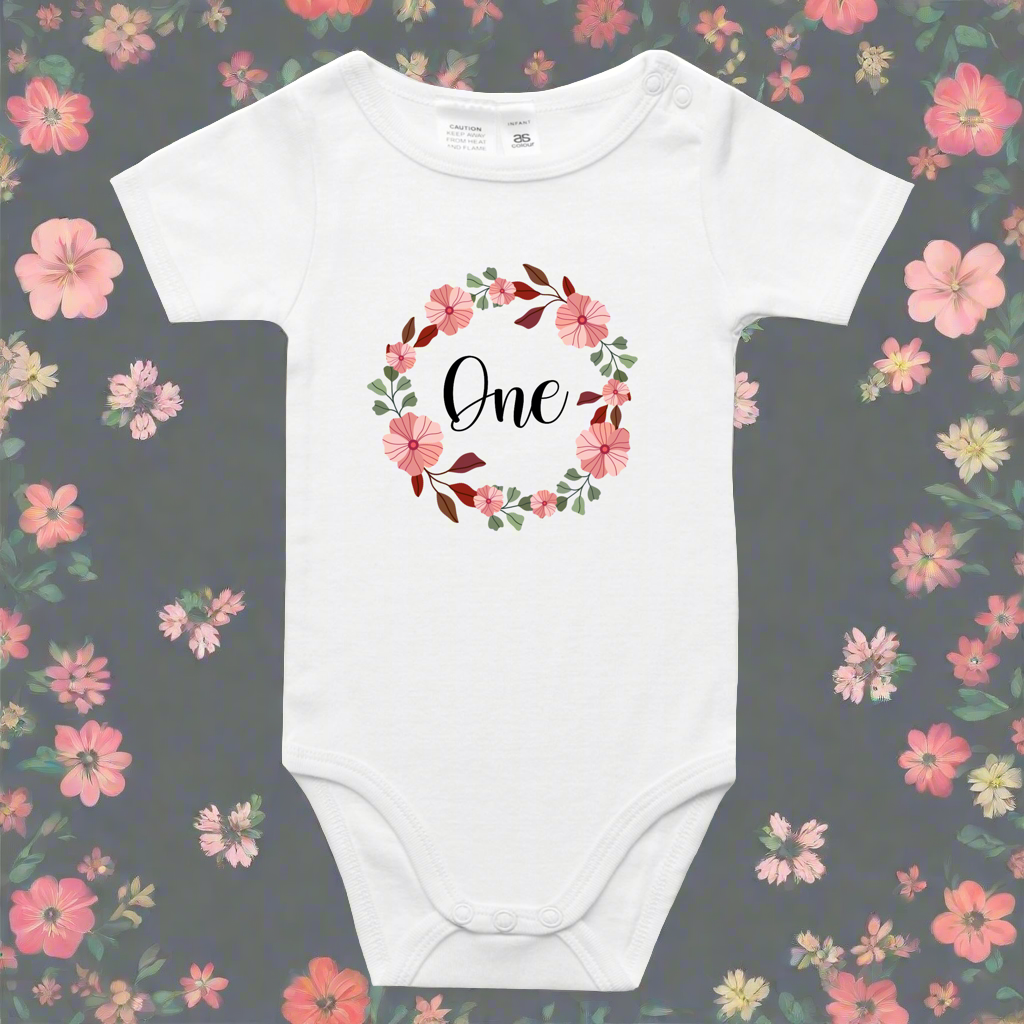 Floral one onesie