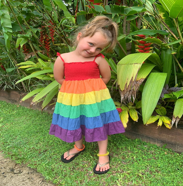 girls rainbow dress