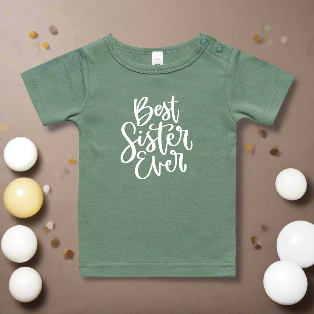 Green best sister ever  tee shirt 