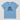 A light blue short-sleeve t-shirt for a baby or toddler, featuring the words 'little BROTHER' in black script and block lettering with a black arrow graphic underneath, displayed flat against a light gray background.