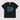A black short-sleeve crewneck t-shirt featuring a bright blue graphic print on the front that reads 'Mermaid at Heart' with a mermaid tail illustration, displayed flat against a light gray background.