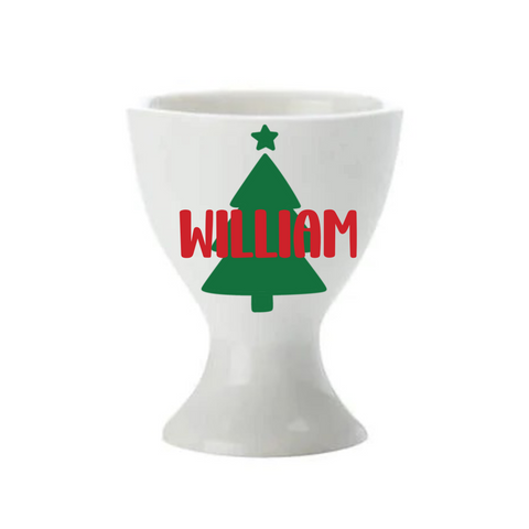 Personalised Christmas Egg Cup - Christmas Tree