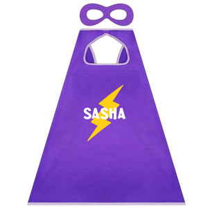 Personalised Purple Superhero Cape - Lightning 