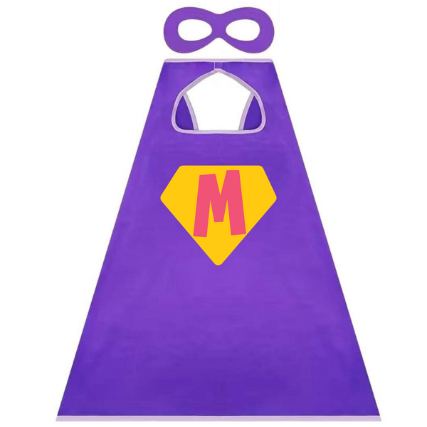 Personalised Purple Superhero Cape - Super hero shield