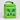 A bright lime green insulated lunch bag with a top handle, featuring a large dark green monogram letter 'M' and the name 'Michelle' in white script on the front, photographed on a light gray background.