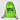 A bright lime green drawstring bag with black cords and black printed text reading 'MICHELLE'S SWIM BAG' along with simple line drawings of a crab, ice cream cone, and sun on a light gray background.