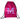Pink drawstring bag with a large purple 'M' and the name 'Michelle' 