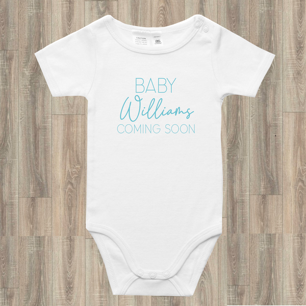 Personalised Coming Soon Baby Onesie