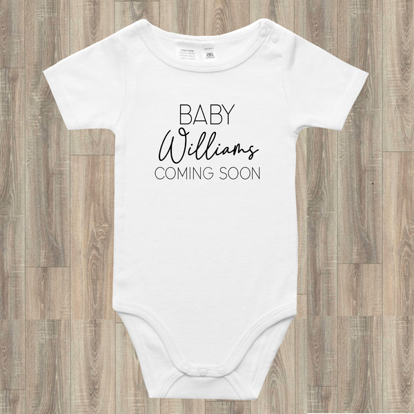 Personalised Coming Soon Baby Onesie