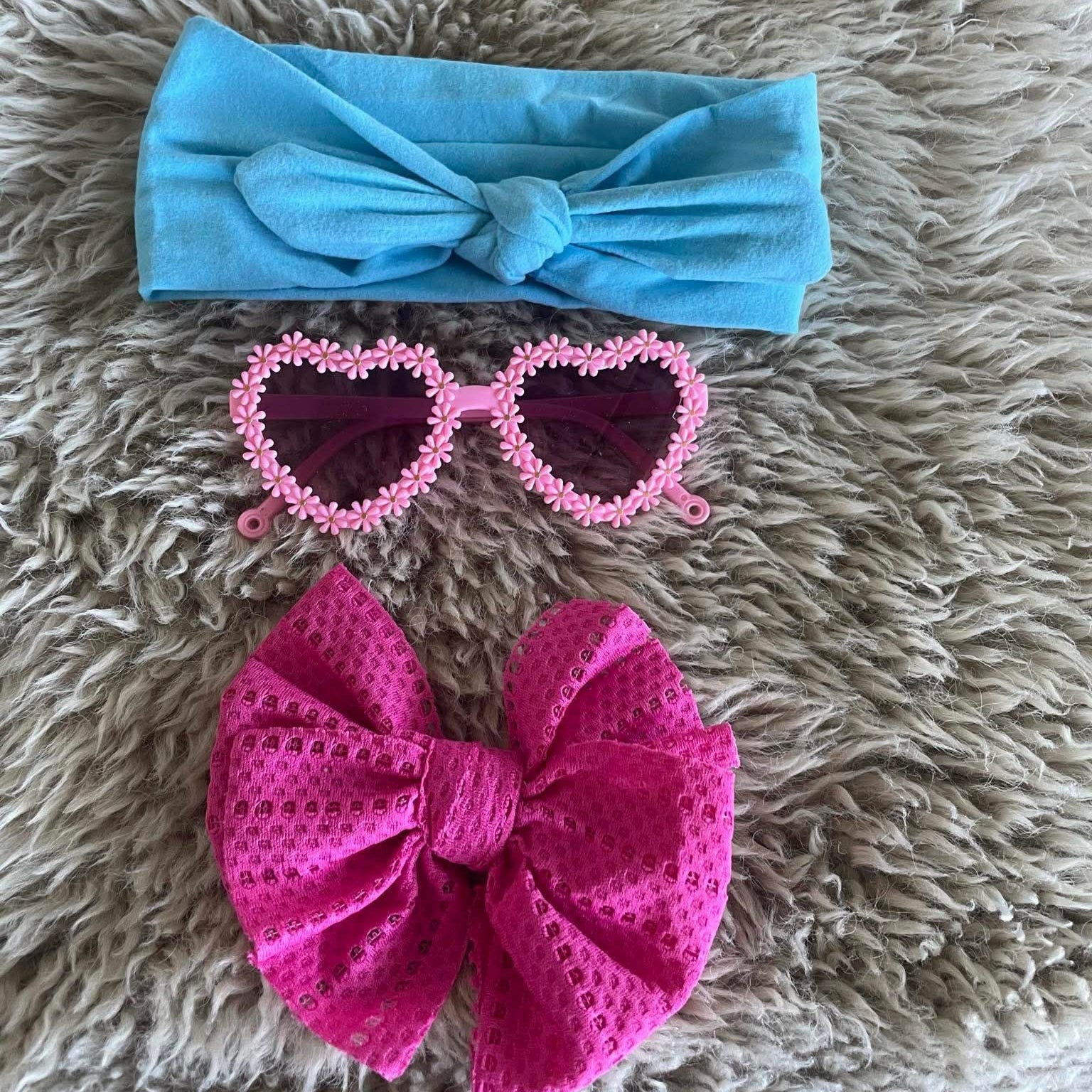 Pink sunglasses and headband set