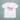 White t-shirt with pink text on a gray background