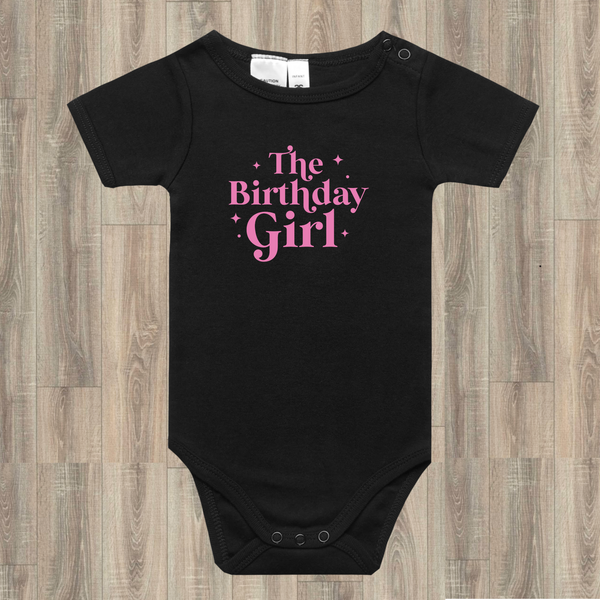 The birthday girl black onesie