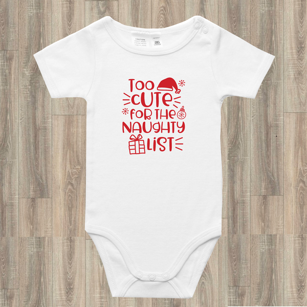 Too Cute for the Naughty List Toddler Onesie