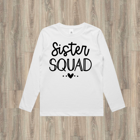 Long Sleeve Tee Sister Squad Grey