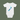White baby onesie with blue and black text on a green background