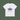 White t-shirt with a colorful unicorn design on a green background