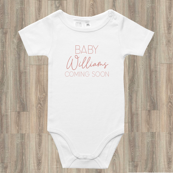 Personalised Coming Soon Baby Onesie