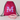Pink drawstring bag with 'M' and 'Michelle' text, accompanied by pink goggles on a light gray background