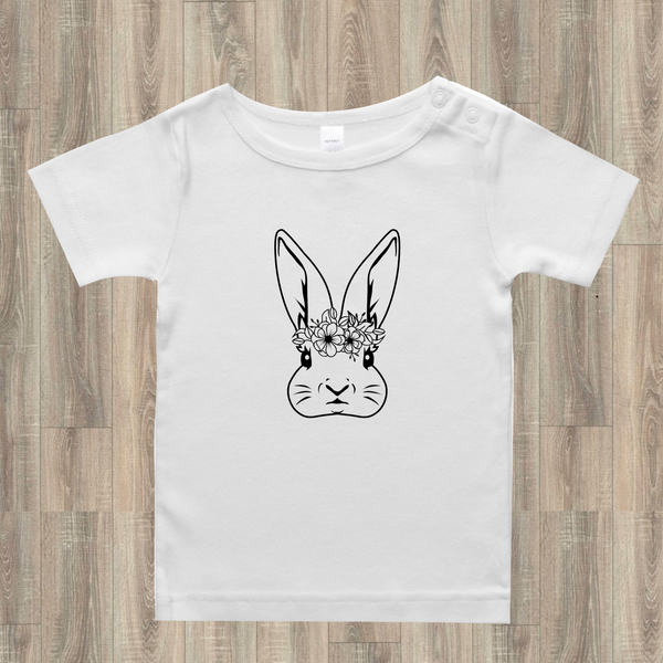 Floral Bunny Onesie, Toddler Tee or T-Shirt