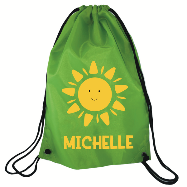 Personalised Swim Bag NZ Green Sun Design