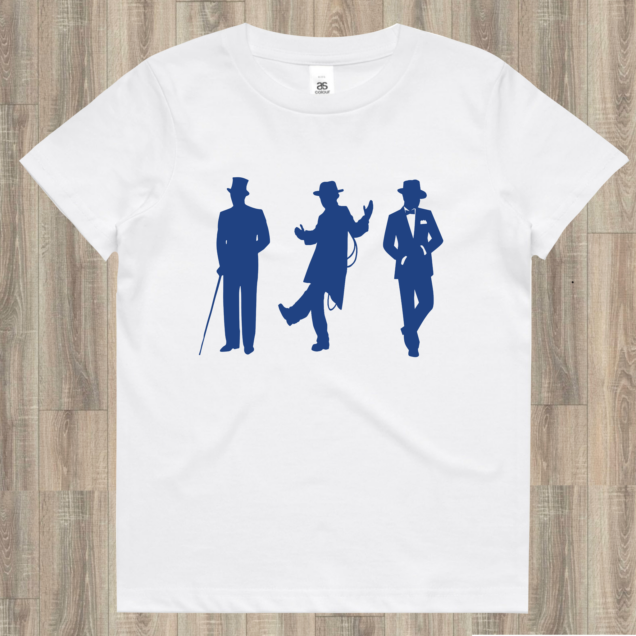Art Deco T-shirt Boys White and Blue