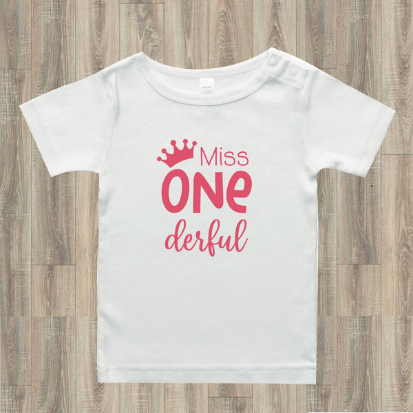 Pink Miss Onederful T Shirt