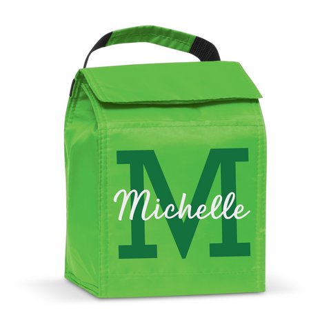 Personalised Green Lunch Cooler Bag
