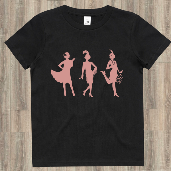 Art Deco T-Shirt girls black and pink