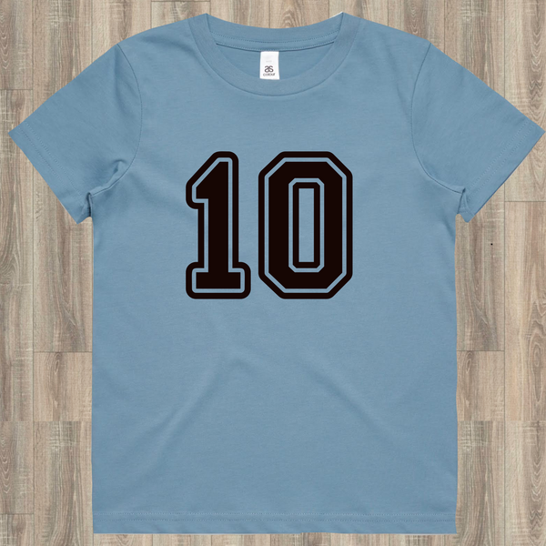 Blue tee number 10