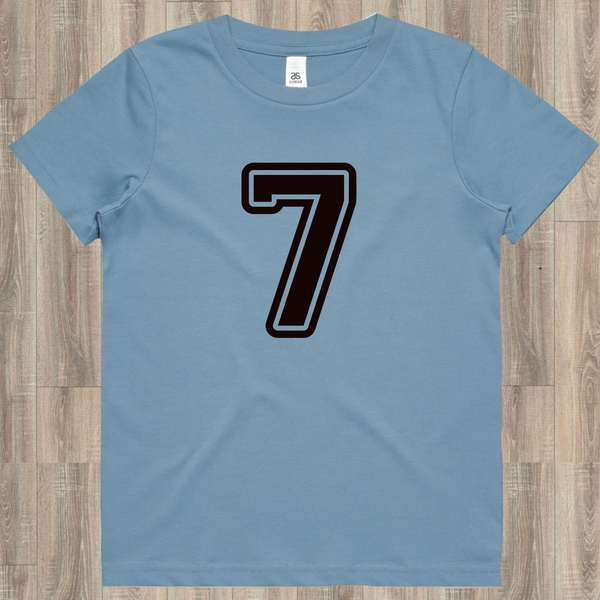 Blue tee number 7 