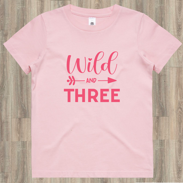Wild and Three Pink Tee