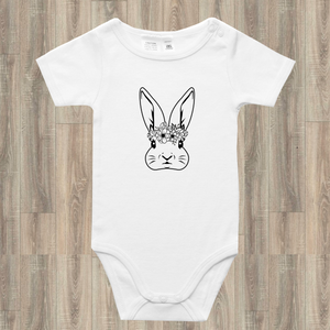 Floral Bunny Onesie,Toddler Tee or T-shirt