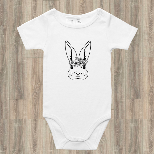Floral Bunny Onesie,Toddler Tee or T-shirt