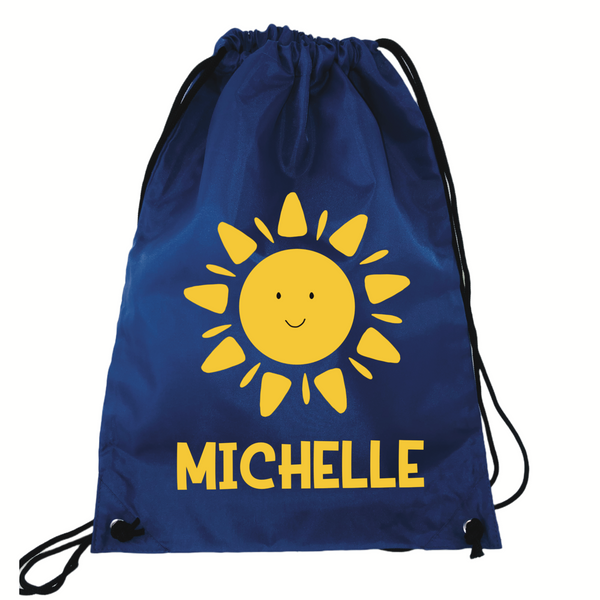 Personalised Swim Bag NZ Blue Sun Design