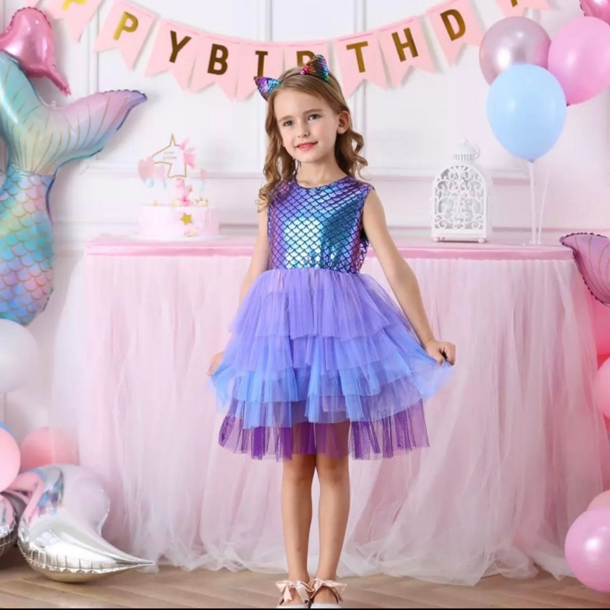 Girls Mermaid Party Dress 